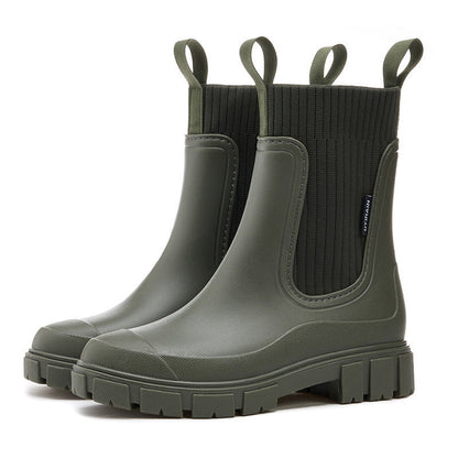 Lina - Damen Chelsea Boots mit Profilsohle und elastischem Schaft