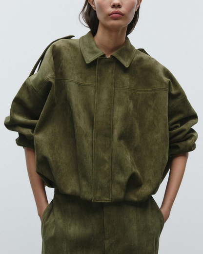 Inés – Oversized Velours Damenjacke