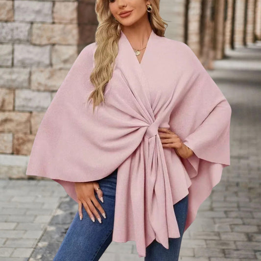 Klaudia – Elegantes Wickel-Poncho-Top