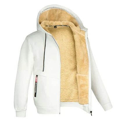 Lukas – Herren Fleecejacke mit Kapuze und Teddy-Innenfutter