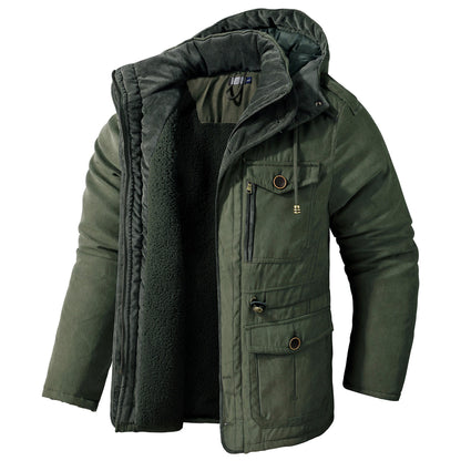 Dario – Herren Winterjacke mit Teddyfutter und Kapuze
