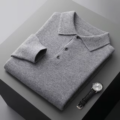 Adrian – Herren Baumwolle Strickpullover mit Polokragen