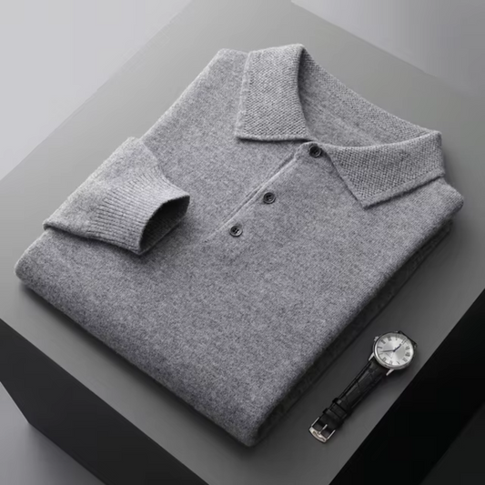 Adrian – Herren Baumwolle Strickpullover mit Polokragen