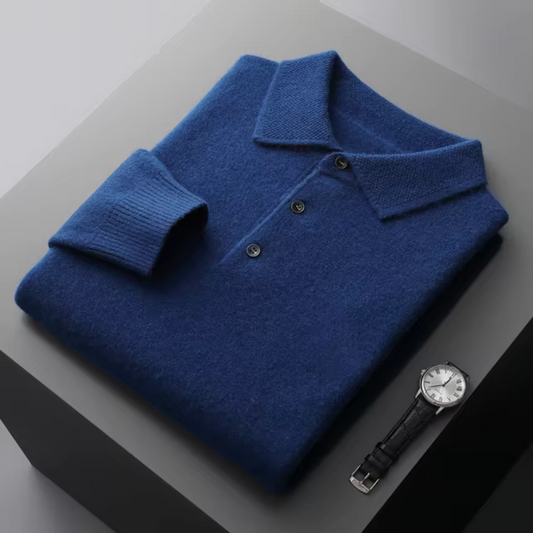 Adrian – Herren Baumwolle Strickpullover mit Polokragen