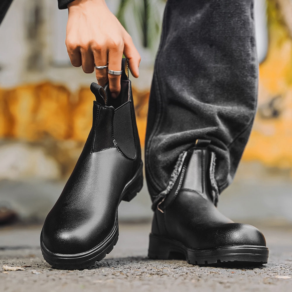 Damian - Herren Chelsea-Boots mit elastischen Einsätzen und Gummisohle
