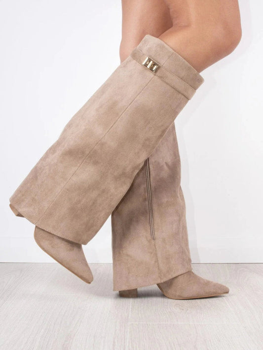 Sophie – Velours-Stiefel mit Absatz Damen