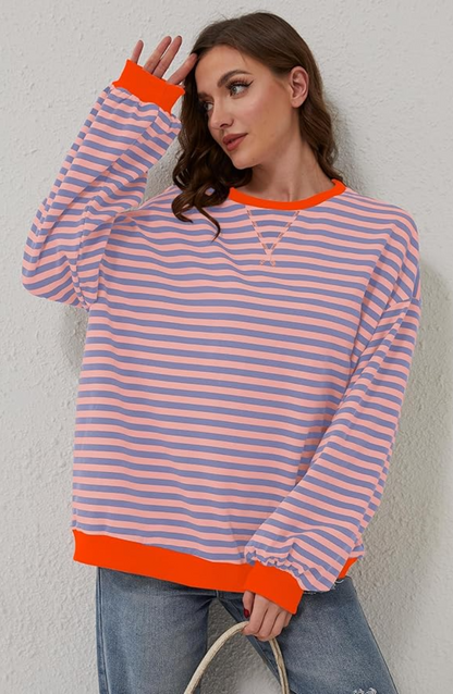 Lina – Gestreiftes Oversize Sweatshirt Damen