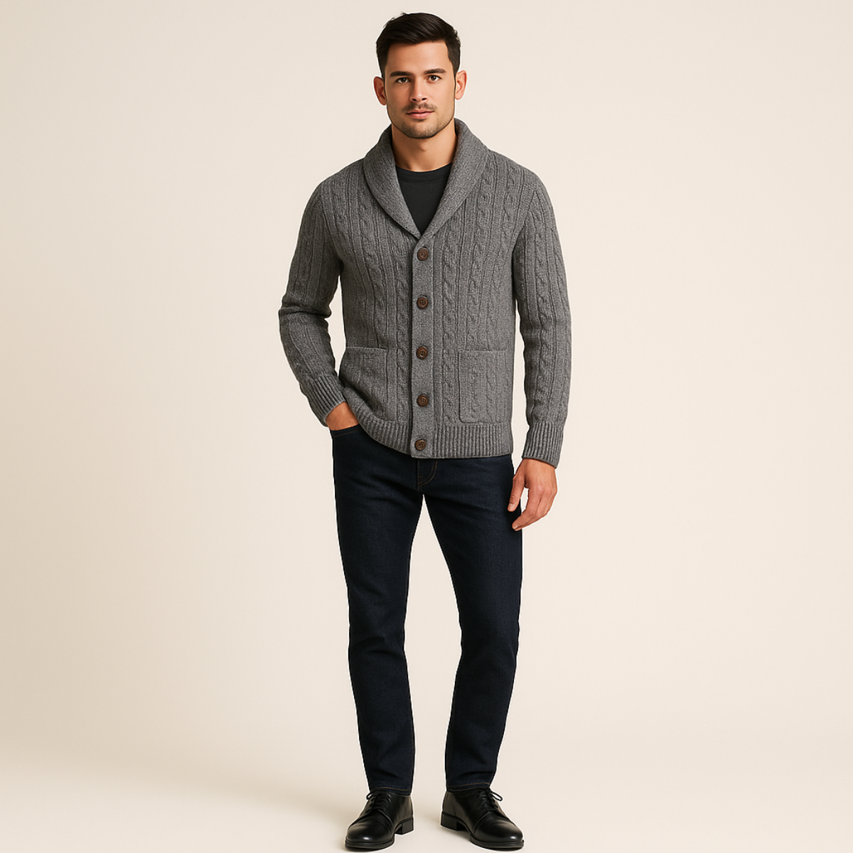 Felix – Strickjacke mit Schalkragen für Herren