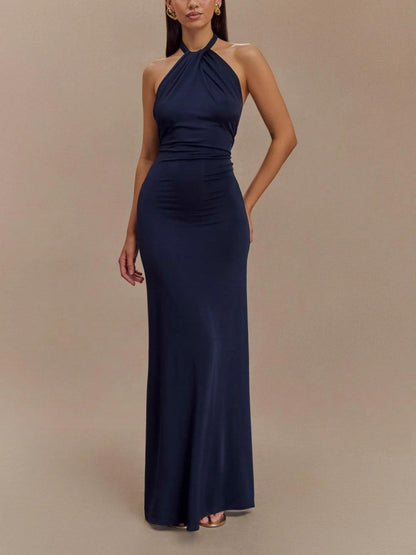 Lena – Elegantes Neckholder-Maxikleid für Damen