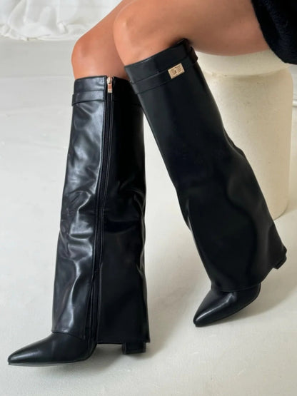 Sophie – Velours-Stiefel mit Absatz Damen