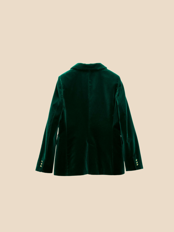 Camila - Damenblazer aus Samt mit Reverskragen und Knopfverschluss