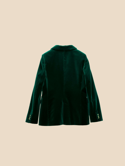Camila - Damenblazer aus Samt mit Reverskragen und Knopfverschluss