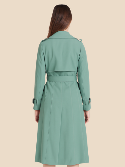 Amalia - Damen Trenchcoat mit Bindegürtel und Doppelknopfleiste