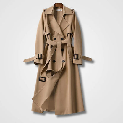 Valentina - Damen wollen Trenchcoat mit Bindegürtel und Doppelreiher