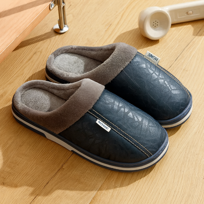 Jonas – Herren Hausschuhe mit Warmfutter und rutschfester Sohle