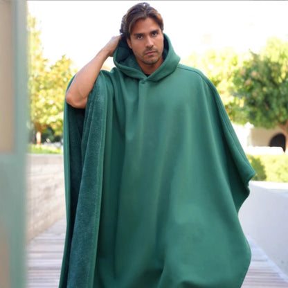 Adrian - Herren Poncho mit Kapuze bequem