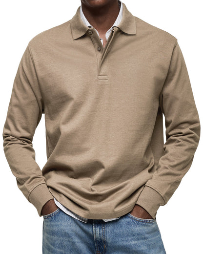 Leonardo - Herren Poloshirt langarm mit Knopfleiste
