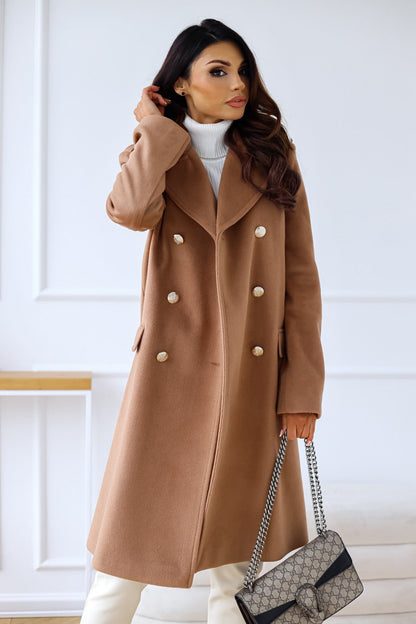 Alessia - Damen Wolle Wintermantel lang elegant klassisch  warm
