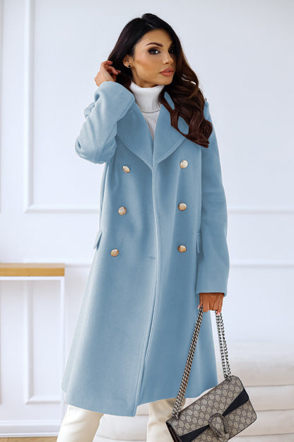 Alessia - Damen Wolle Wintermantel lang elegant klassisch  warm