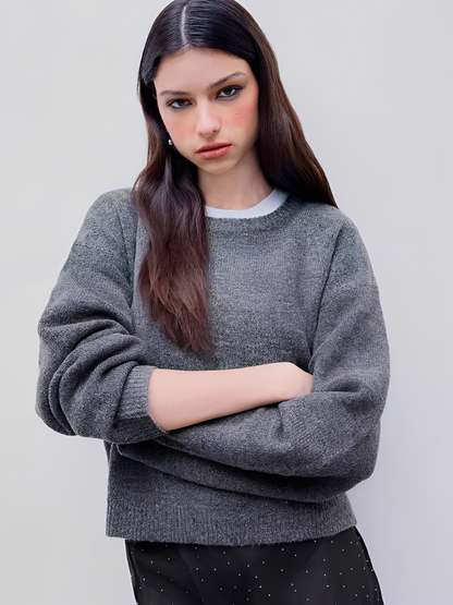 Elina – Damen Strickpullover mit Rundhalsausschnitt