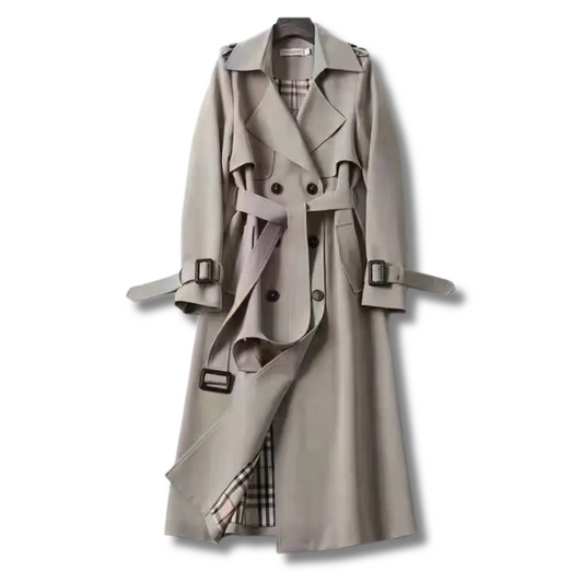 Valentina - Damen wollen Trenchcoat mit Bindegürtel und Doppelreiher