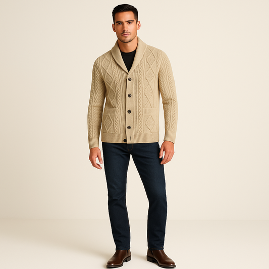 Felix – Strickjacke mit Schalkragen für Herren