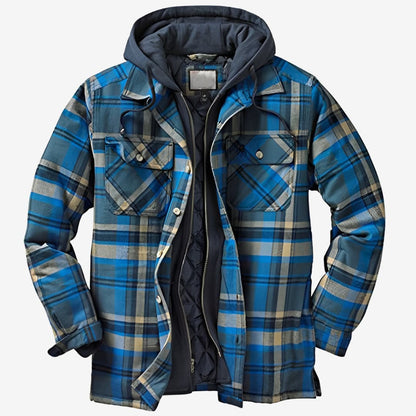 Milan - Herren Karohemdjacke mit Kapuze und Futter