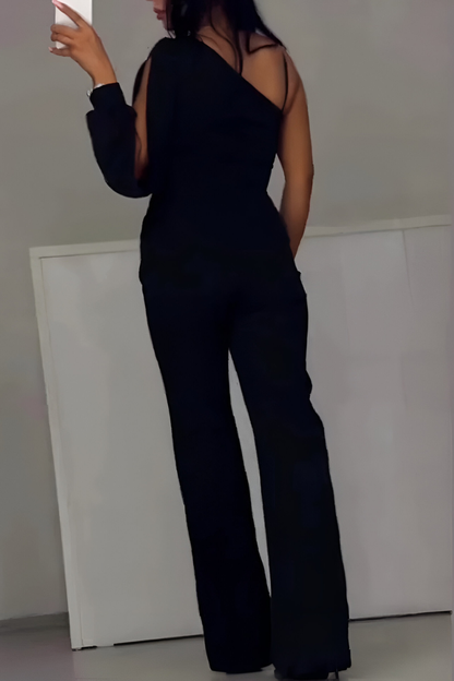 Natalia – Eleganter Einarm-Jumpsuit mit Pailletten-Detail