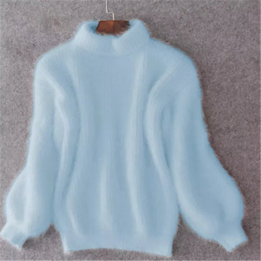 Sophia - Damen kaschmir Strickpullover mit Ballonärmeln