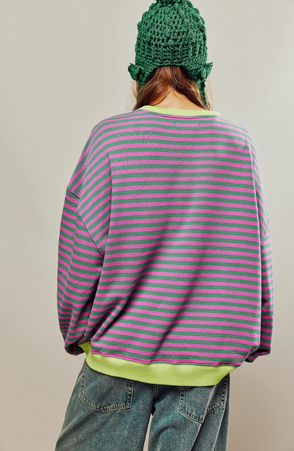 Lina – Gestreiftes Oversize Sweatshirt Damen