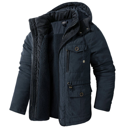 Dario – Herren Winterjacke mit Teddyfutter und Kapuze