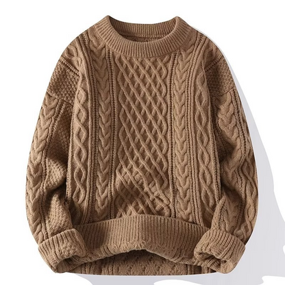 Lena - Damen wollen  Strickpullover mit Zopfmuster