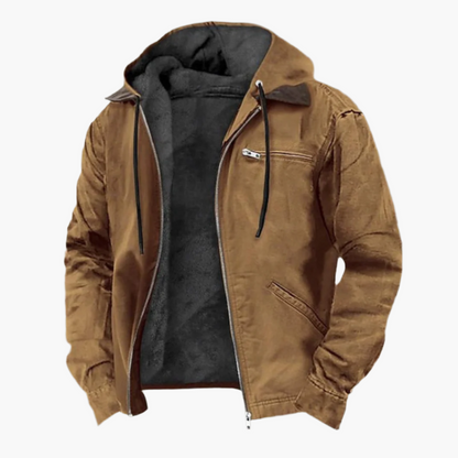 Noah – Herren Gefütterte Freizeitjacke mit Kapuze und Reißverschluss