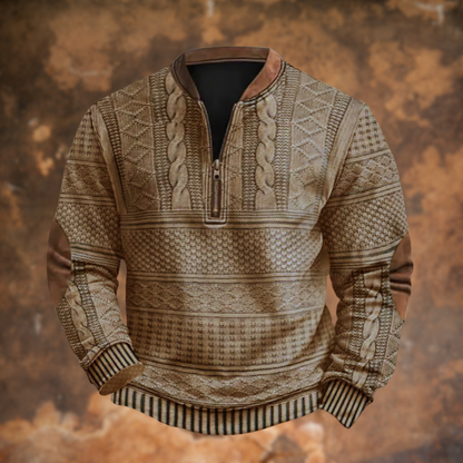 Marco - Herren Strickpullover mit halbem Reißverschluss