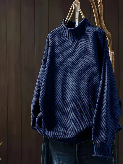 Sophie - Damen Pullover mit Stehkragen und Strukturmuster