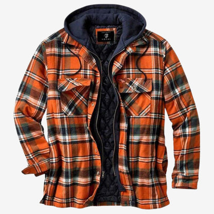 Milan - Herren Karohemdjacke mit Kapuze und Futter