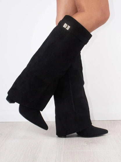 Sophie – Velours-Stiefel mit Absatz Damen