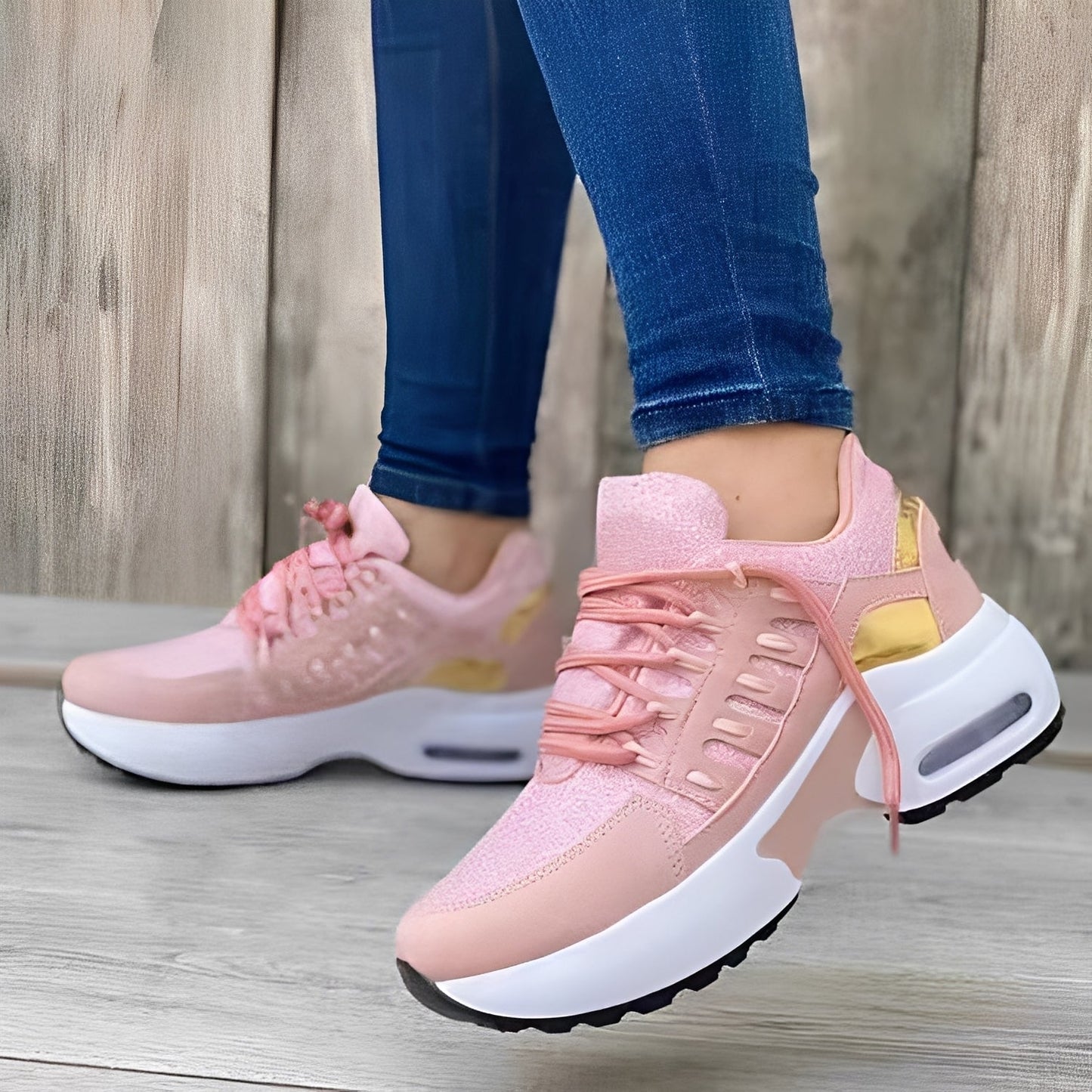 Nayla - Damen Sneaker mit dicker Sohle und edlen Details