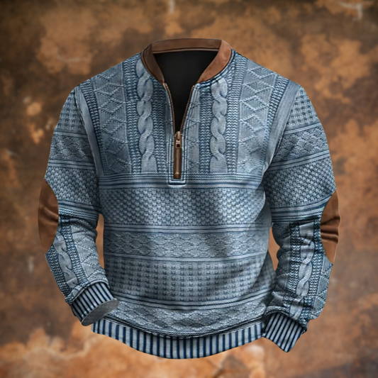 Lars – Strukturierter Strickpullover mit Reißverschluss Herren