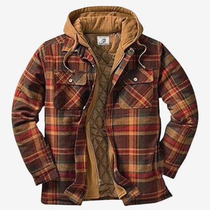 Milan - Herren Karohemdjacke mit Kapuze und Futter