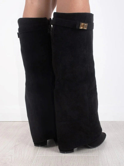 Sophie – Velours-Stiefel mit Absatz Damen