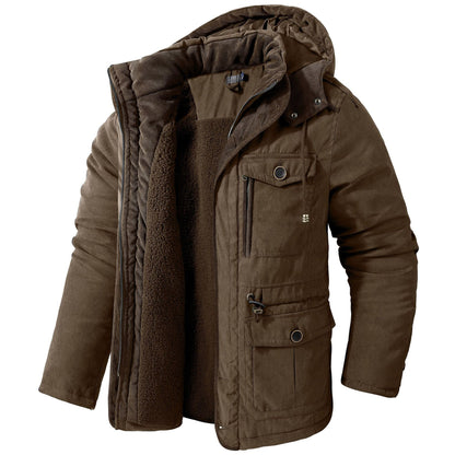 Dario – Herren Winterjacke mit Teddyfutter und Kapuze