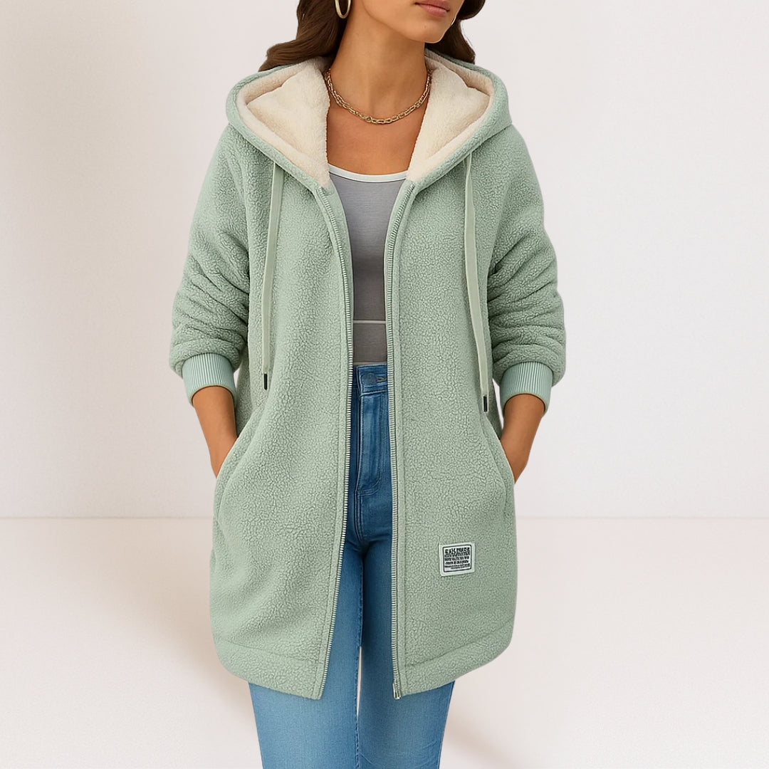 Lucía – Warme Fleece Damenjacke mit Kapuze