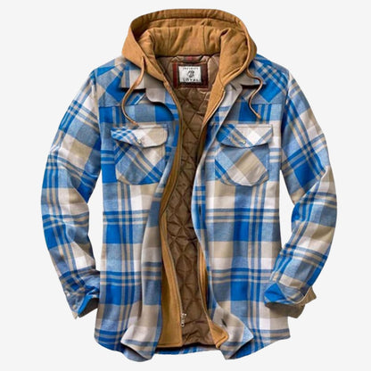 Milan - Herren Karohemdjacke mit Kapuze und Futter
