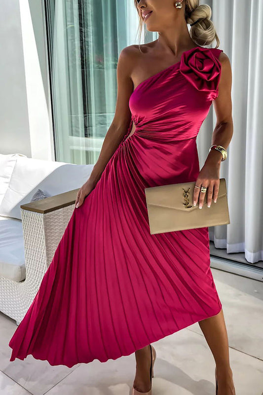 Liora – Damen Abendkleid One-Shoulder Plissee