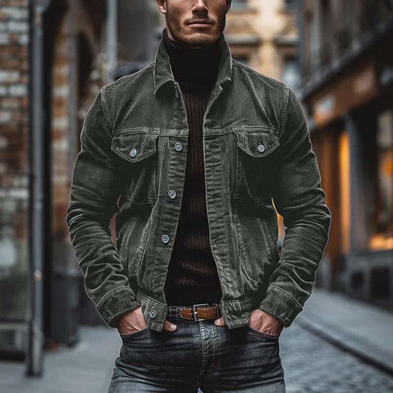 Rafael - Herren Cordjacke mit Knopfleiste