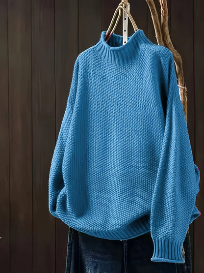 Sophie - Damen Pullover mit Stehkragen und Strukturmuster