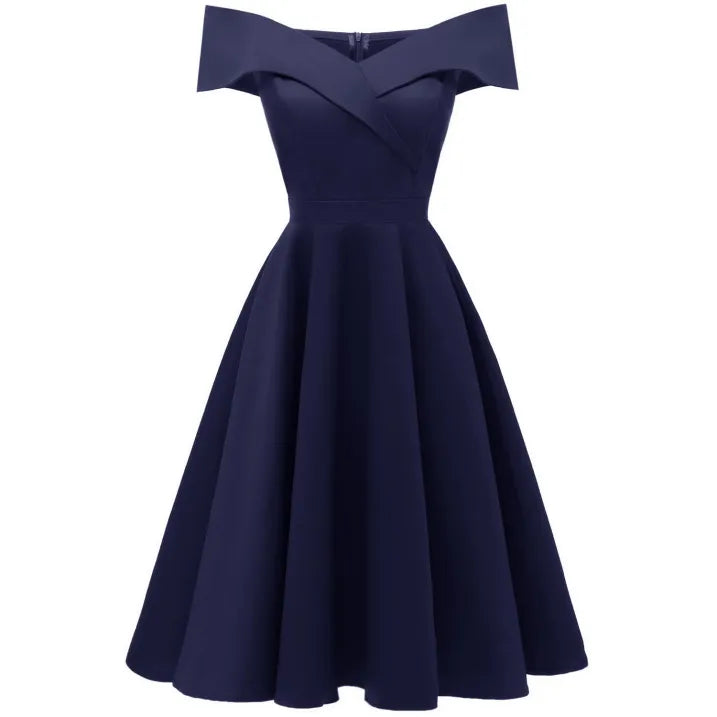 Valentina - Damen Cocktailkleid schulterfrei mit A-Linien-Schnitt