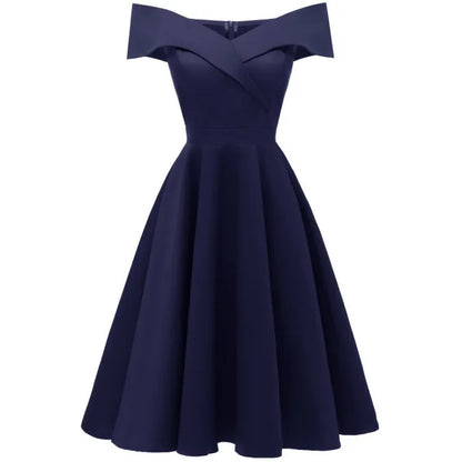 Valentina - Damen Cocktailkleid schulterfrei mit A-Linien-Schnitt