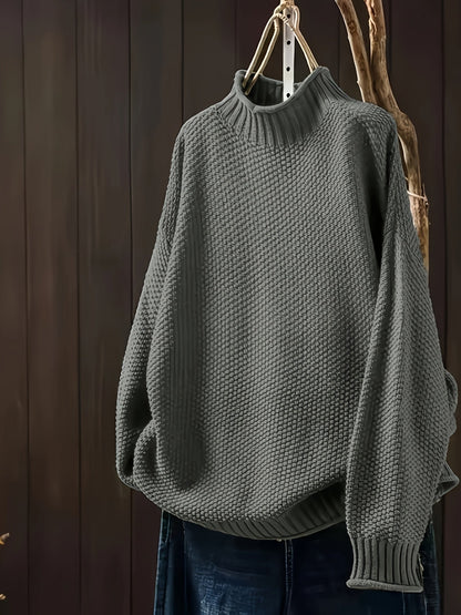 Sophie - Damen Pullover mit Stehkragen und Strukturmuster